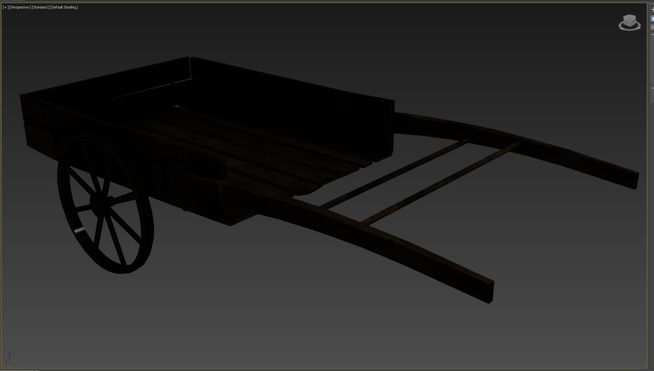 Medieval Cart  Low-poly 3D model_4