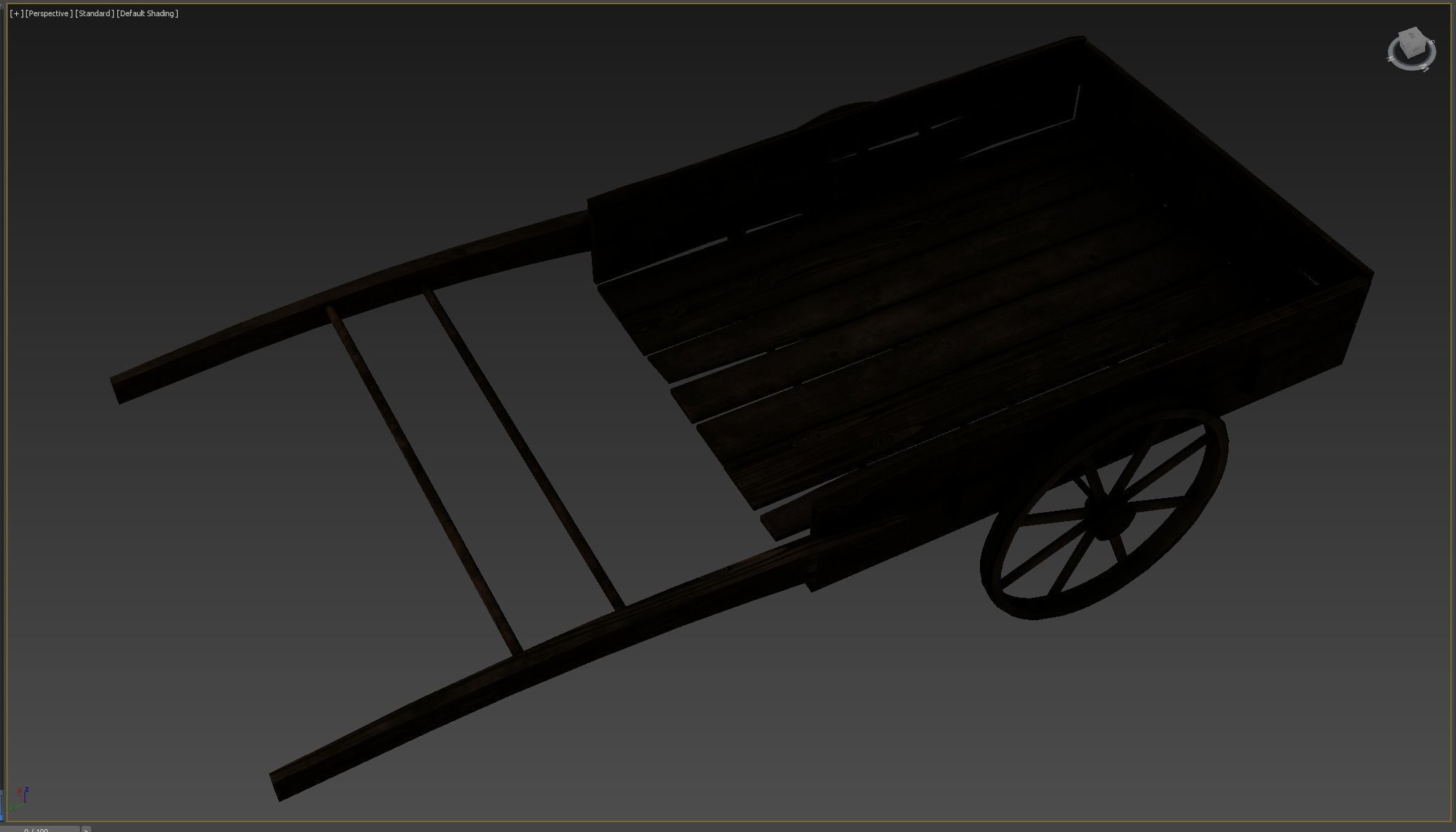 Medieval Cart  Low-poly 3D model_5