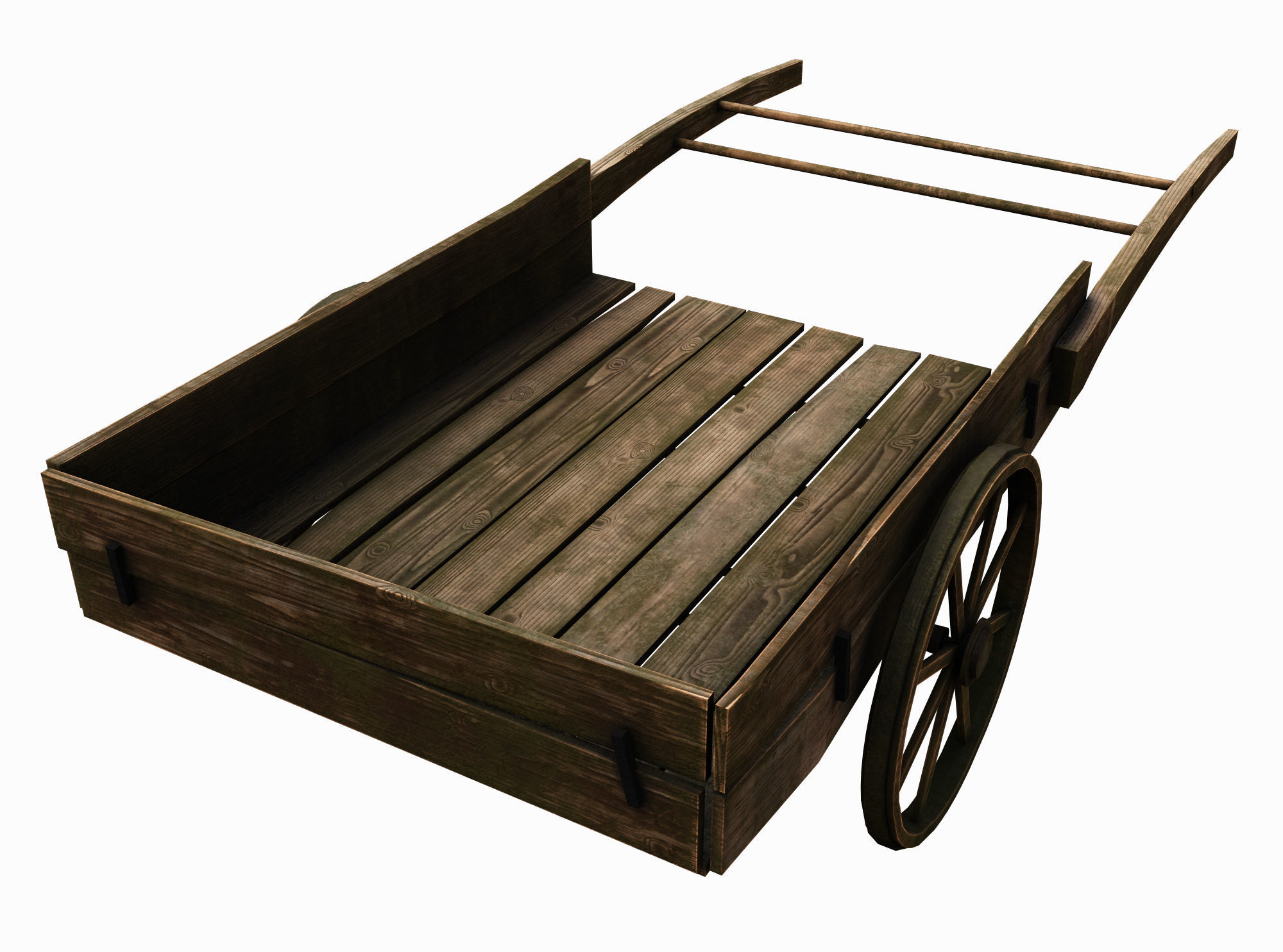 Medieval Cart  Low-poly 3D model_2