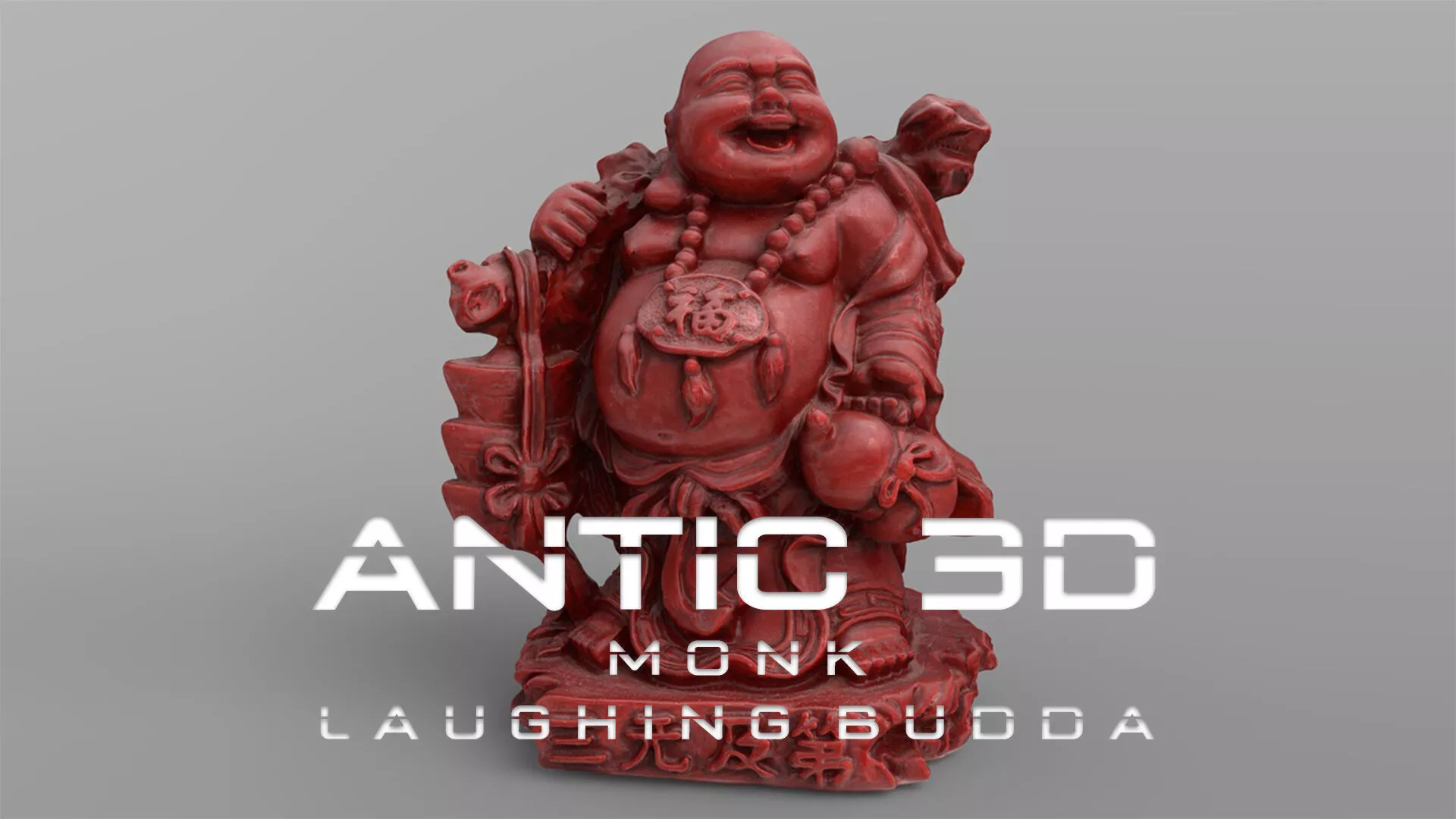 Monk Laughing Buddha Low-poly 3D model