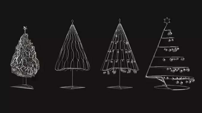 Christmas tree stainless steel sculptures 3D model
