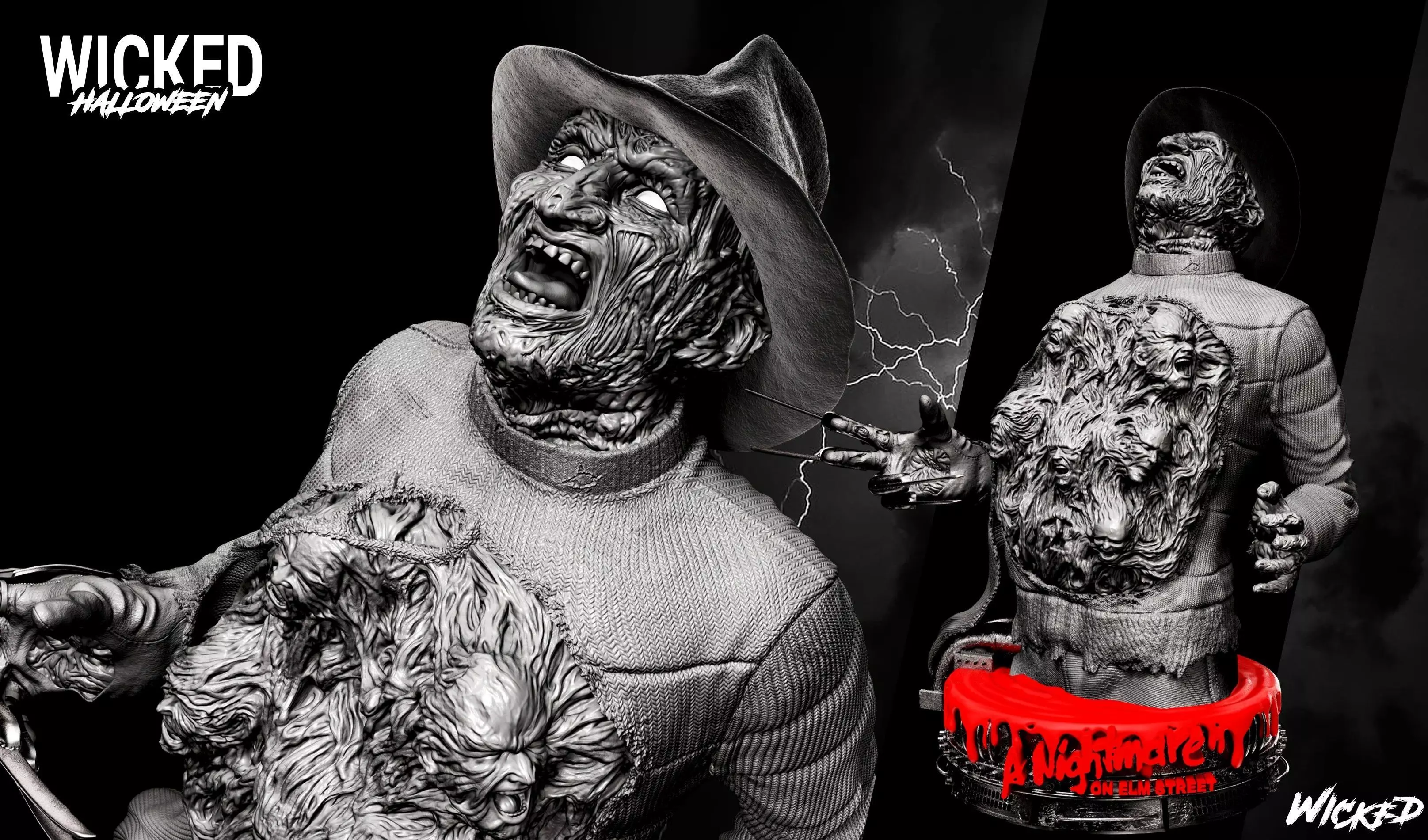 Wicked Movies Fredy Krueger Bust ready for 3d printing 3D print model_0