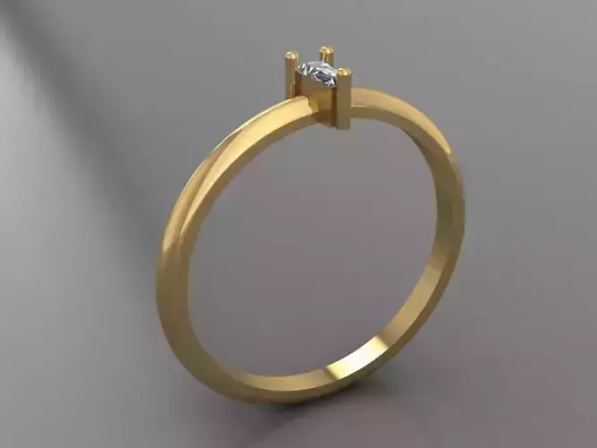 Ring 3D Print 3D print model 3D print model gold with diamond... 3D print model