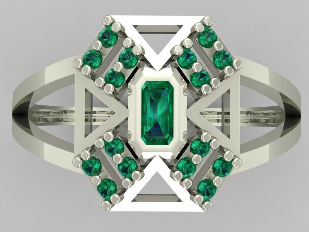 Ring 3D Print 3D print model 3D print model cross diamond 3D print model_4