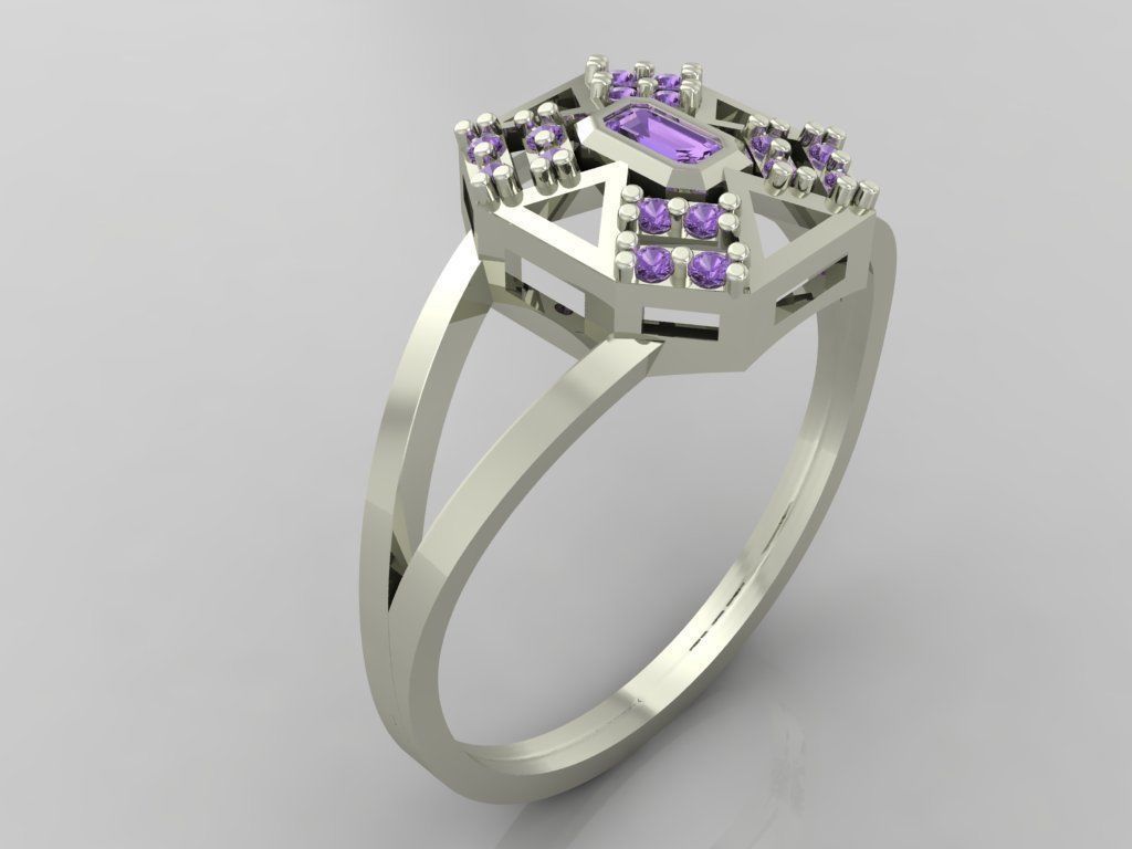 Ring 3D Print 3D print model 3D print model cross diamond 3D print model_3