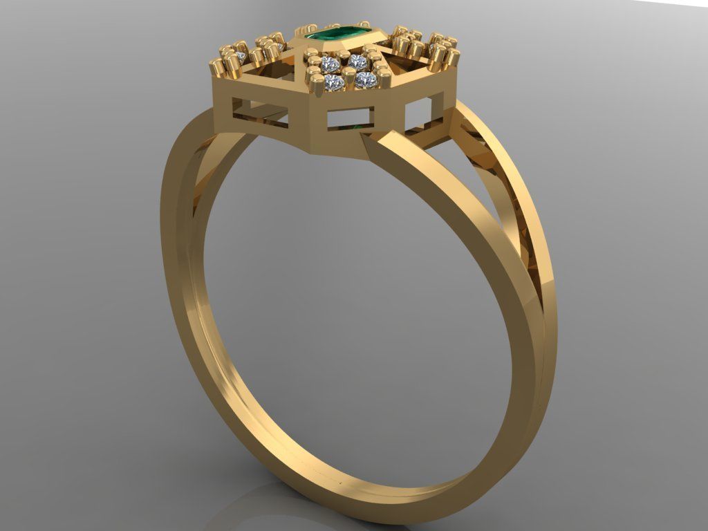 Ring 3D Print 3D print model 3D print model cross diamond 3D print model_2