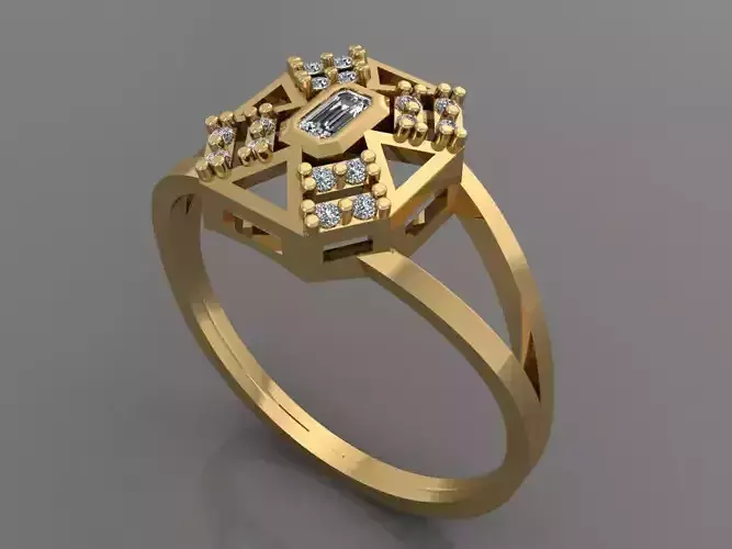 Ring 3D Print 3D print model 3D print model cross diamond