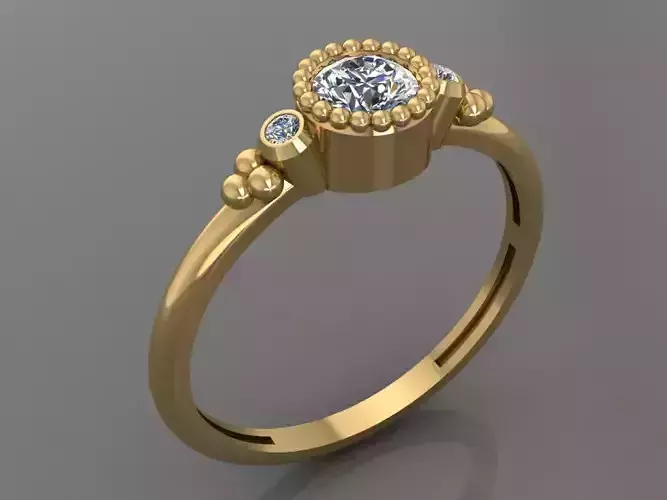 Ring 3D Print 3D print model 3D print model gold with topaz and diamonds