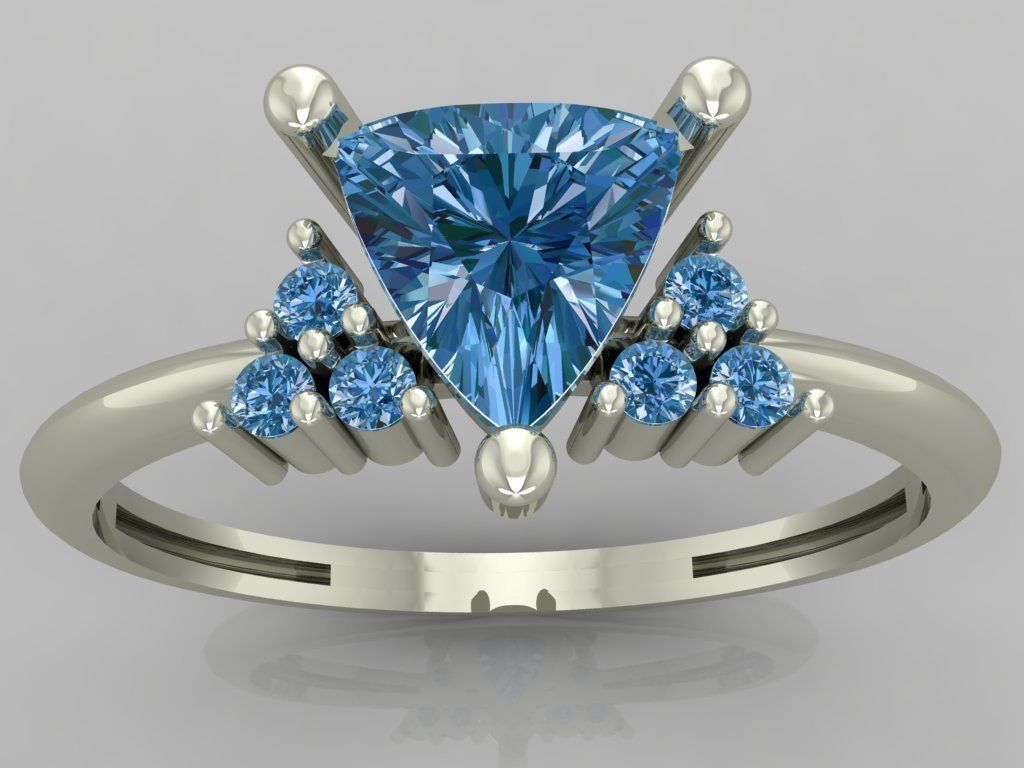 Ring 3D Print 3D print model 3D print model triangular diamon... 3D print model_4