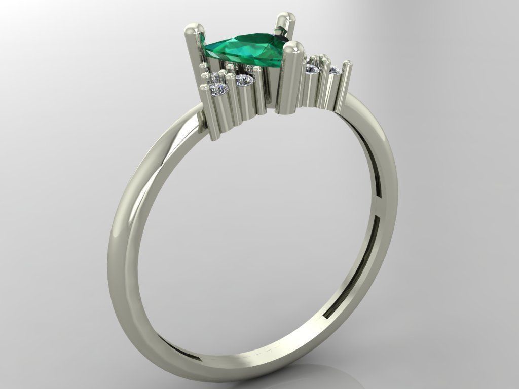 Ring 3D Print 3D print model 3D print model triangular diamon... 3D print model_3