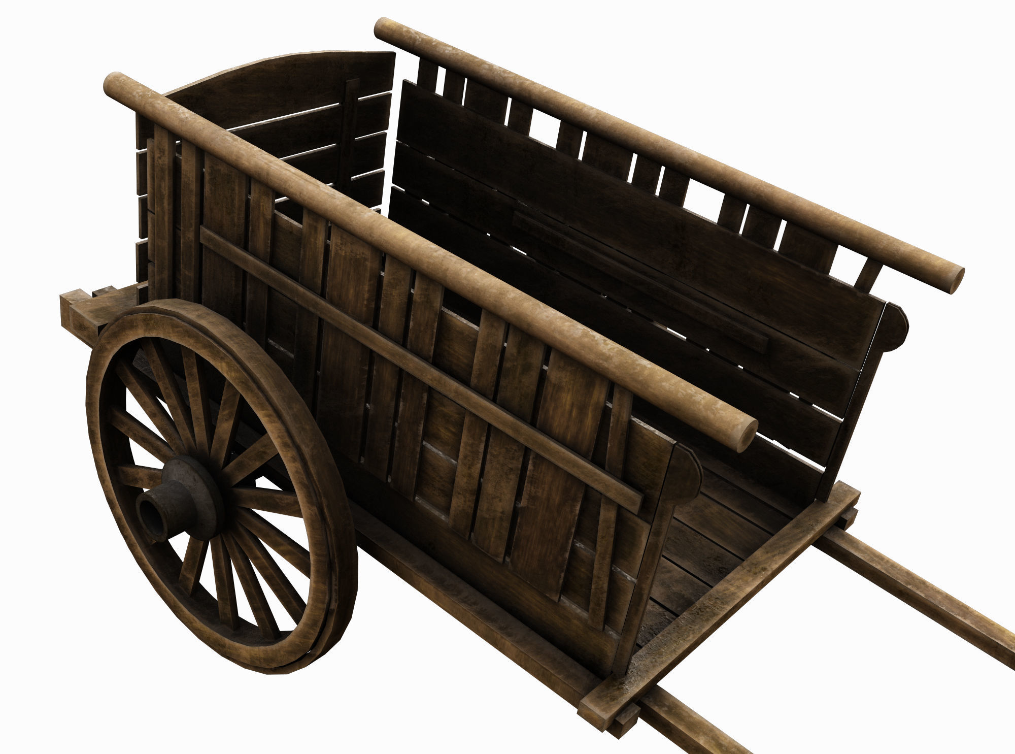 Medieval Cart  Low-poly 3D model_1