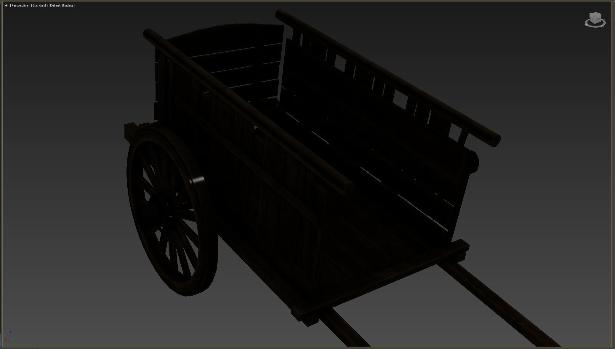 Medieval Cart  Low-poly 3D model_10