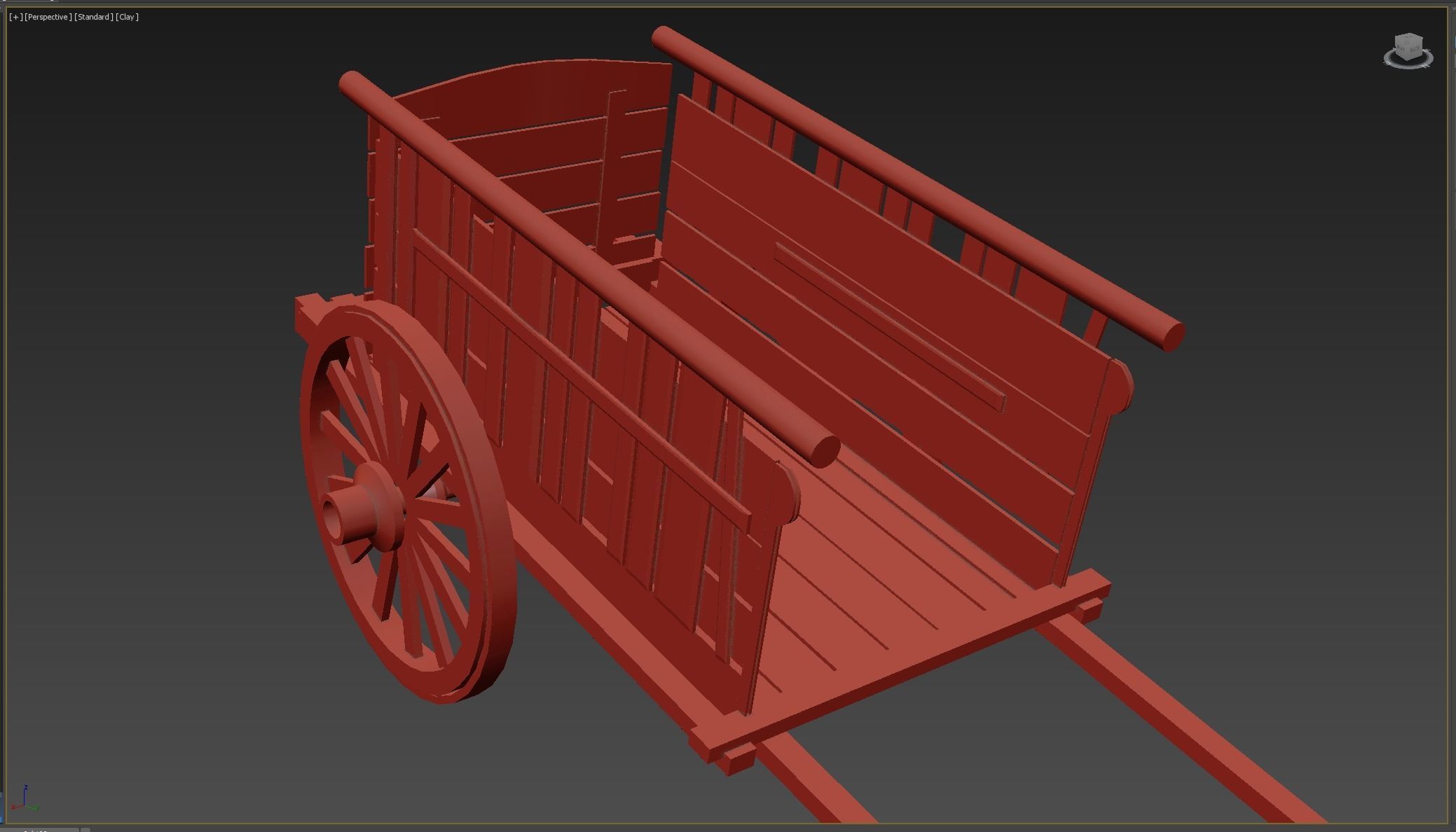 Medieval Cart  Low-poly 3D model_6