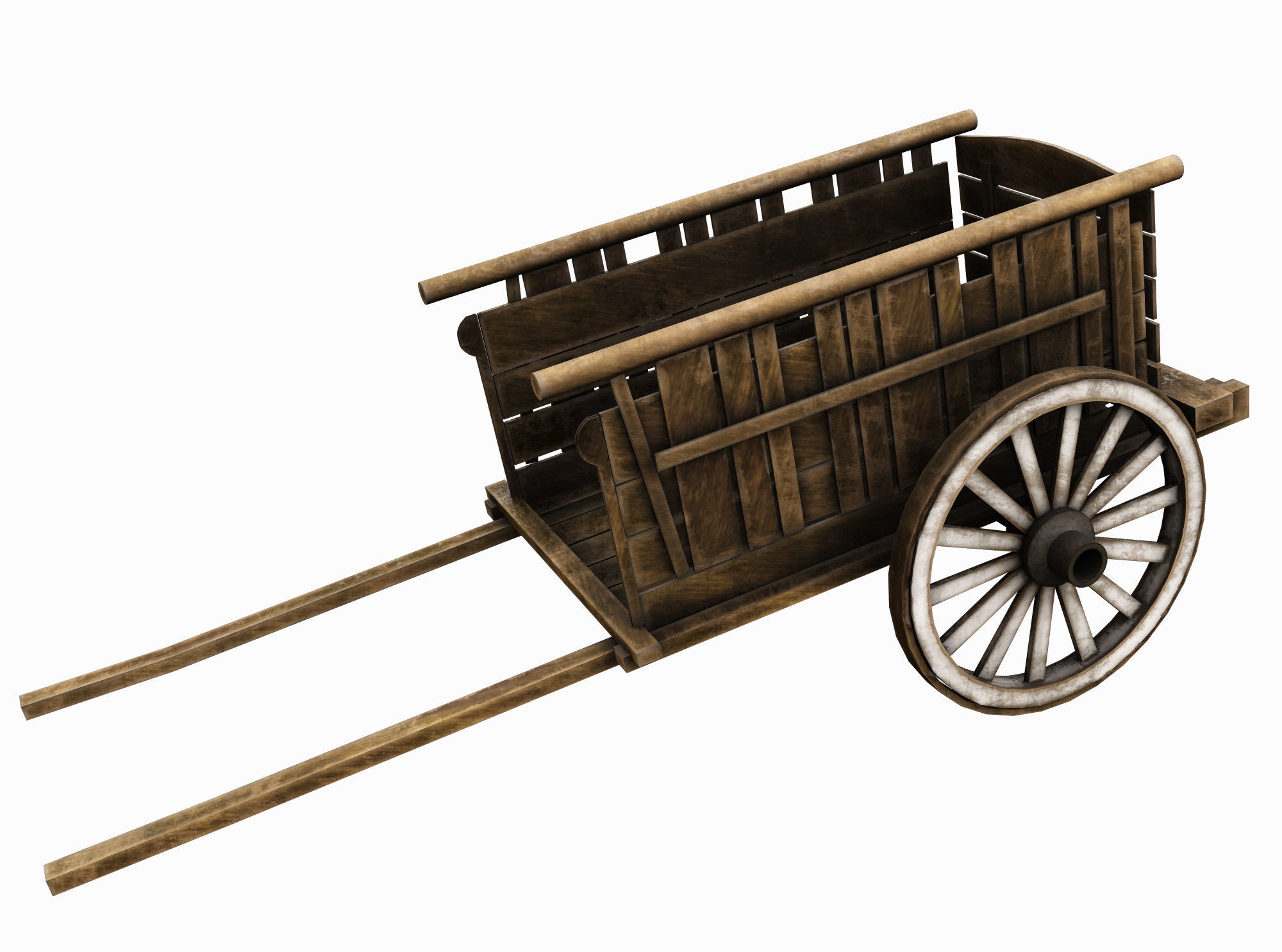 Medieval Cart  Low-poly 3D model_3
