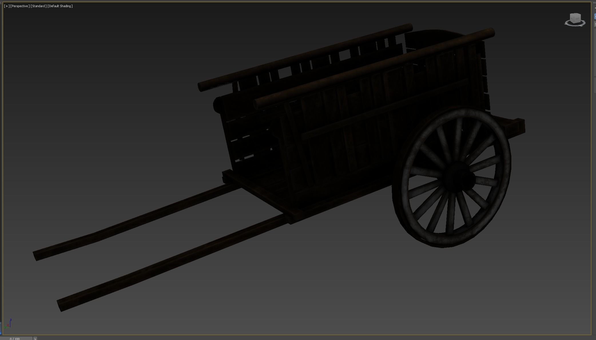 Medieval Cart  Low-poly 3D model_9