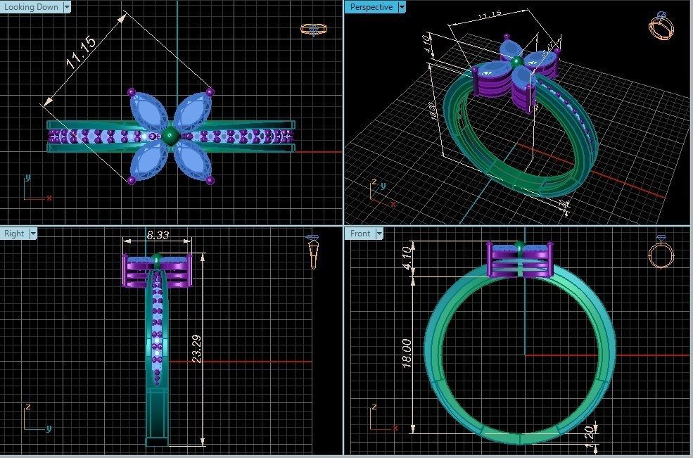 Ring 3D Print 3D print model 3D print model gold with topaz a... 3D print model_5