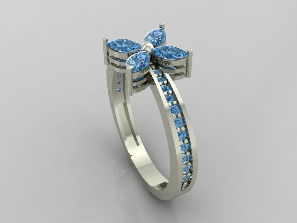 Ring 3D Print 3D print model 3D print model gold with topaz a... 3D print model_4