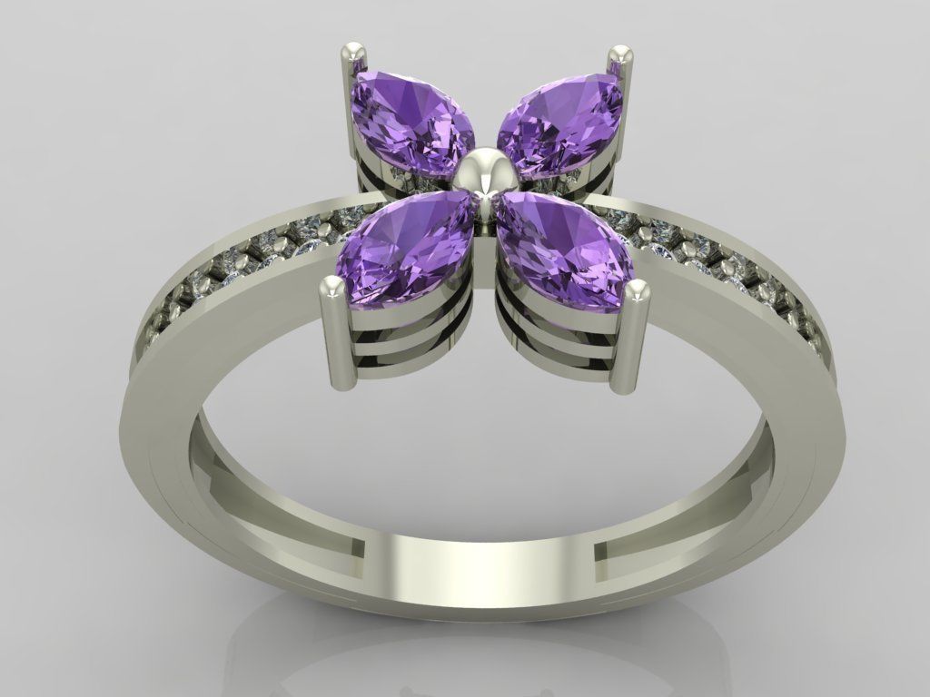 Ring 3D Print 3D print model 3D print model gold with topaz a... 3D print model_2