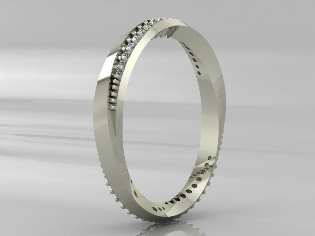 Ring 3D Print 3D print model 3D print model gold band with em... 3D print model_3