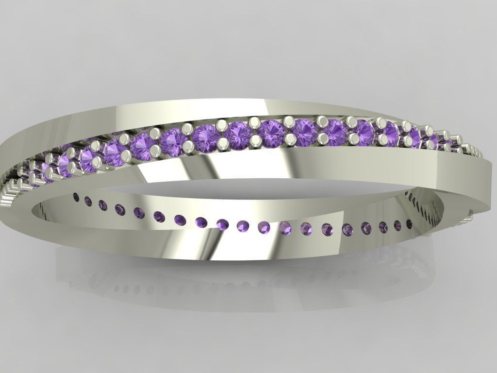 Ring 3D Print 3D print model 3D print model gold band with em... 3D print model_4