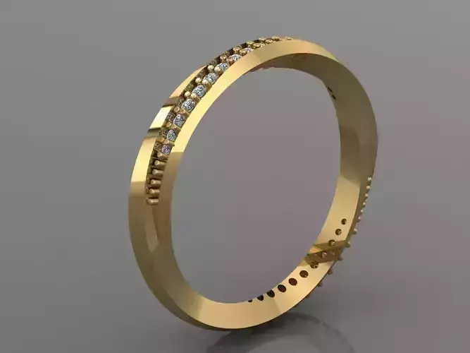 Ring 3D Print 3D print model 3D print model gold band with emerald stones