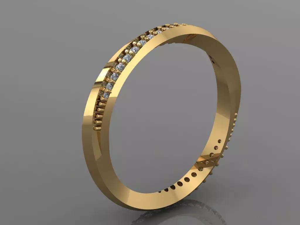 Ring 3D Print 3D print model 3D print model gold band with em... 3D print model_0
