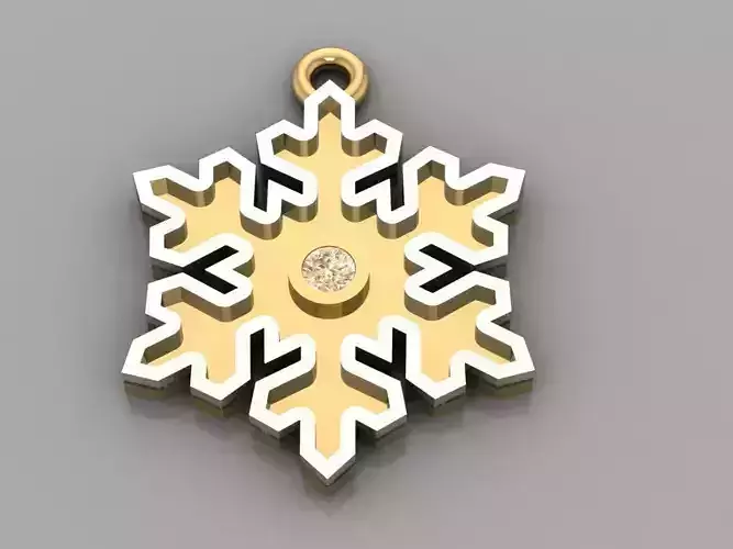 necklace 3D Print 3D print model 3D print model gold snowflak... 3D print model