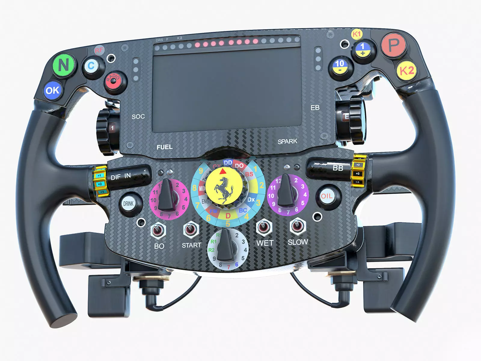 F1 Ferrari SF15-T Steer Wheel Formula PBR 2015 Low-poly 3D model_0