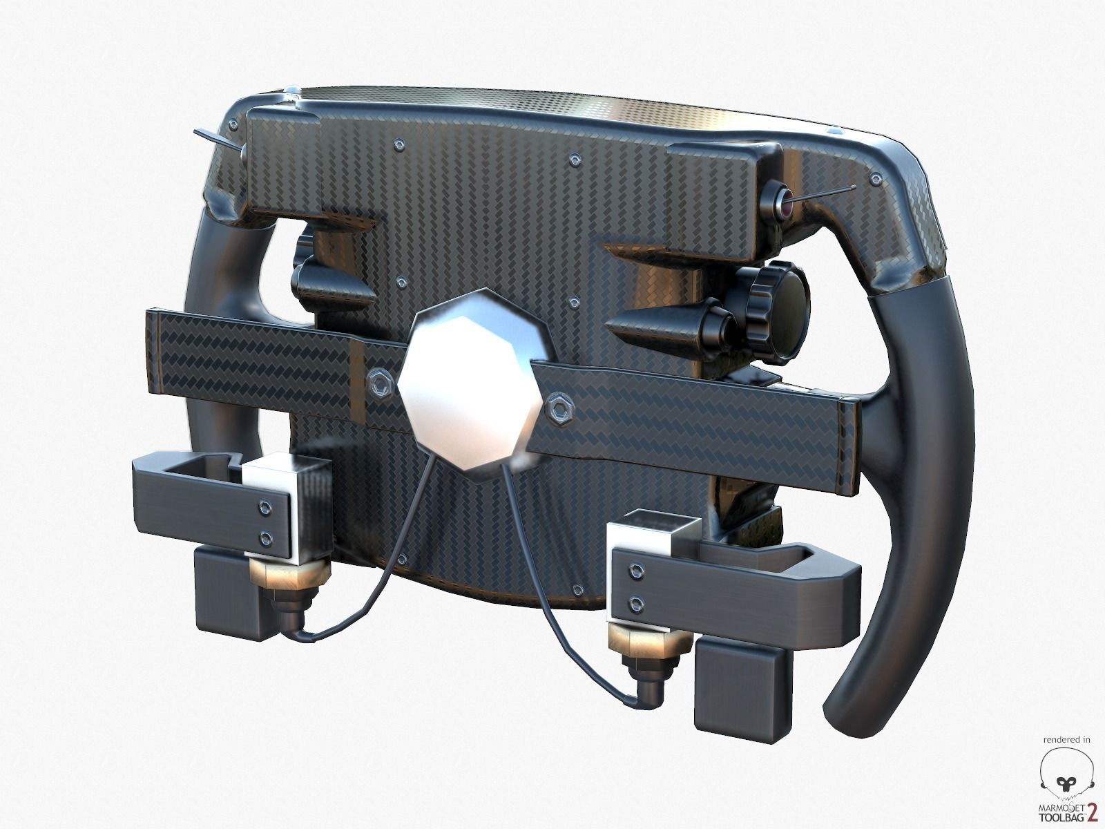 F1 Ferrari SF15-T Steer Wheel Formula PBR 2015 Low-poly 3D model_15