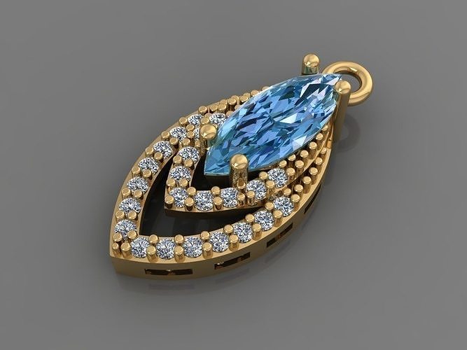 Necklace 3D Print 3D print model 3D print model topaz and dia... 3D print model