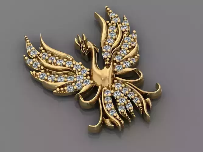Phoenix Pendant magical Bird fire ashes