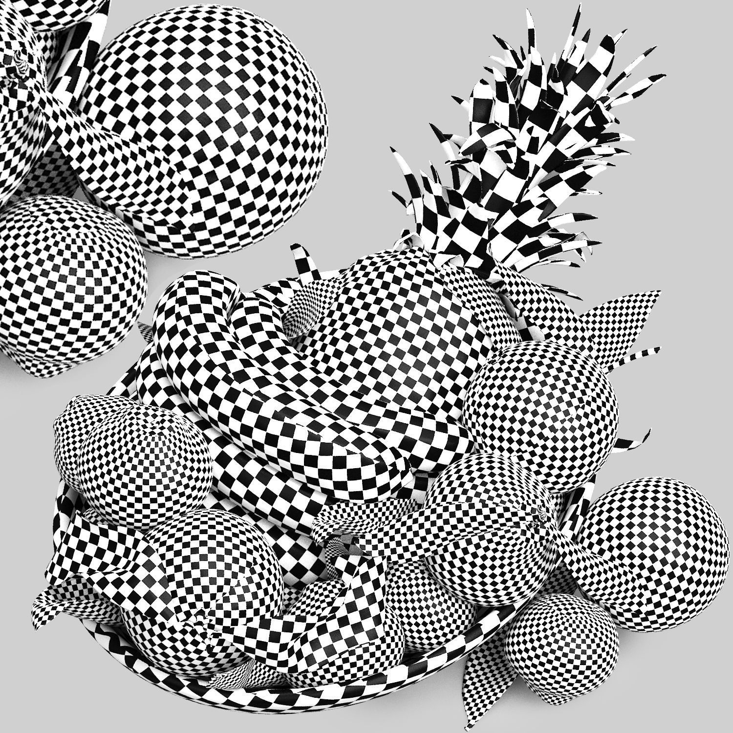 bowl of fruits 3D model_5