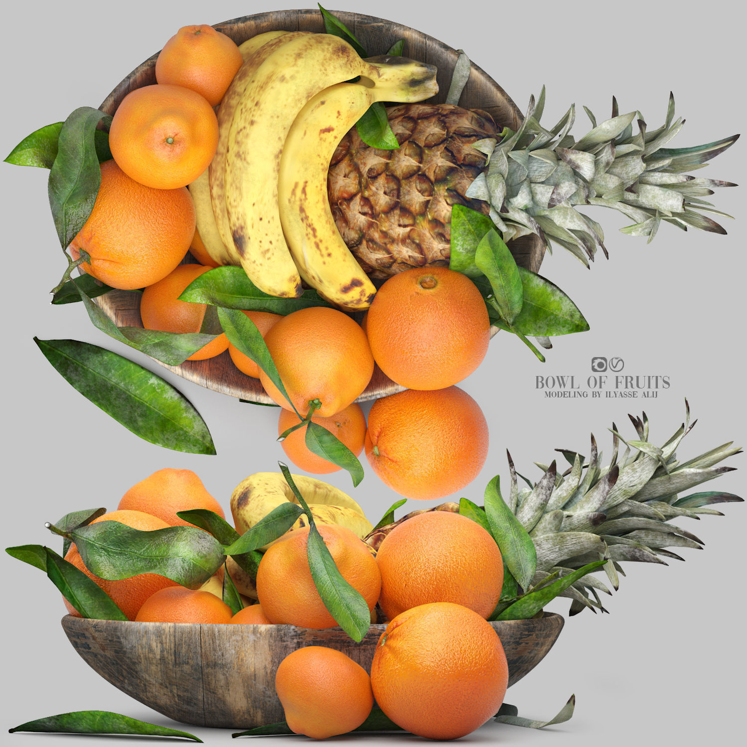 bowl of fruits 3D model_1