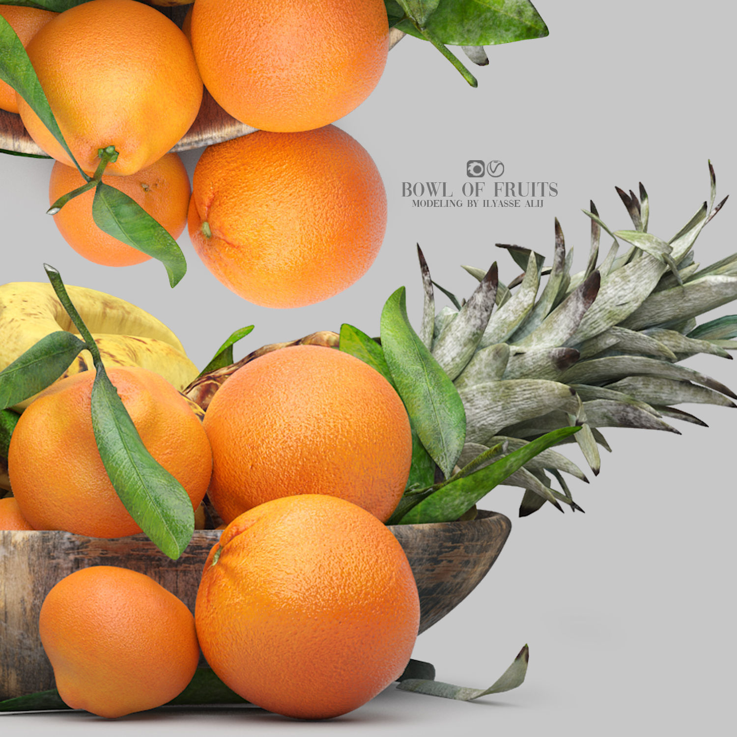 bowl of fruits 3D model_3