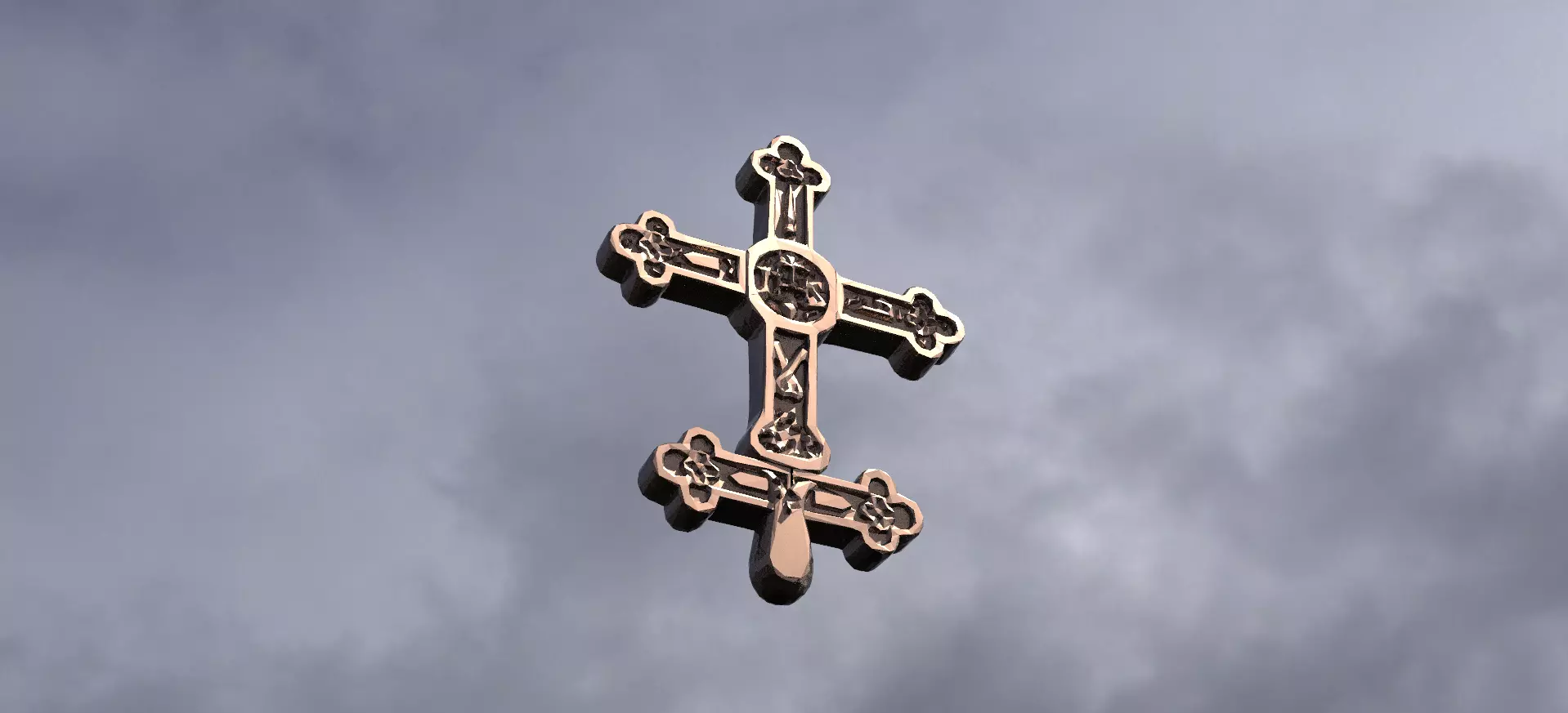Medieval cross 2 3D model_0