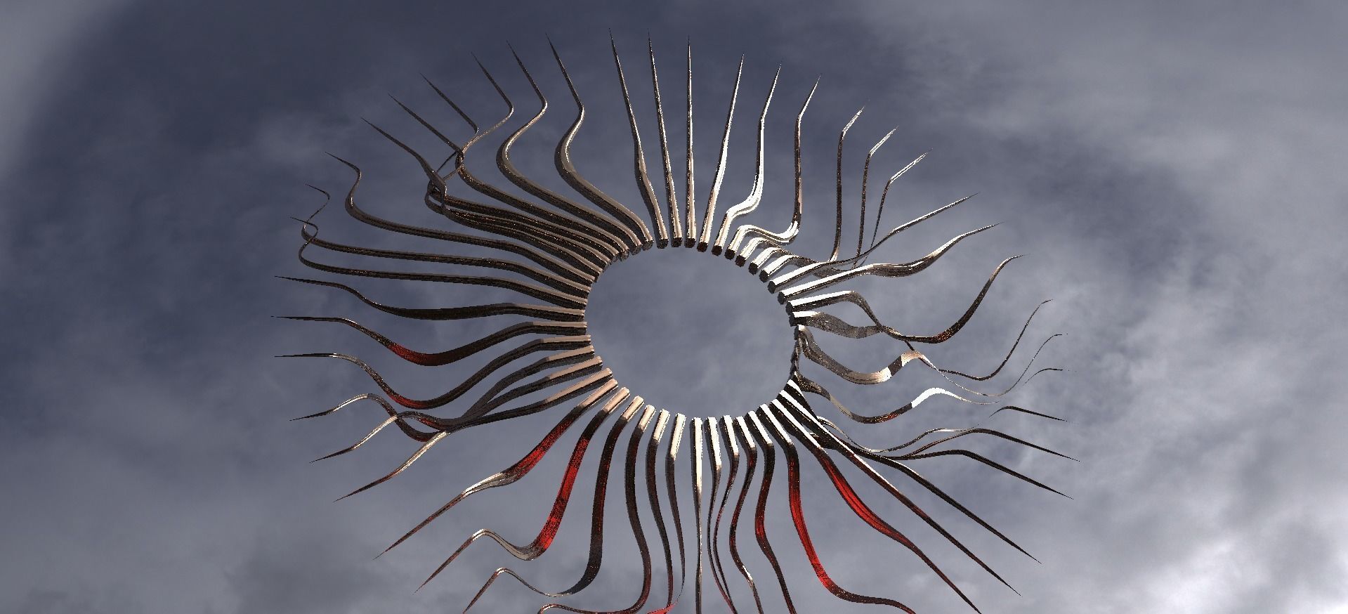 Golden Angel Sun Ring  3D model_1