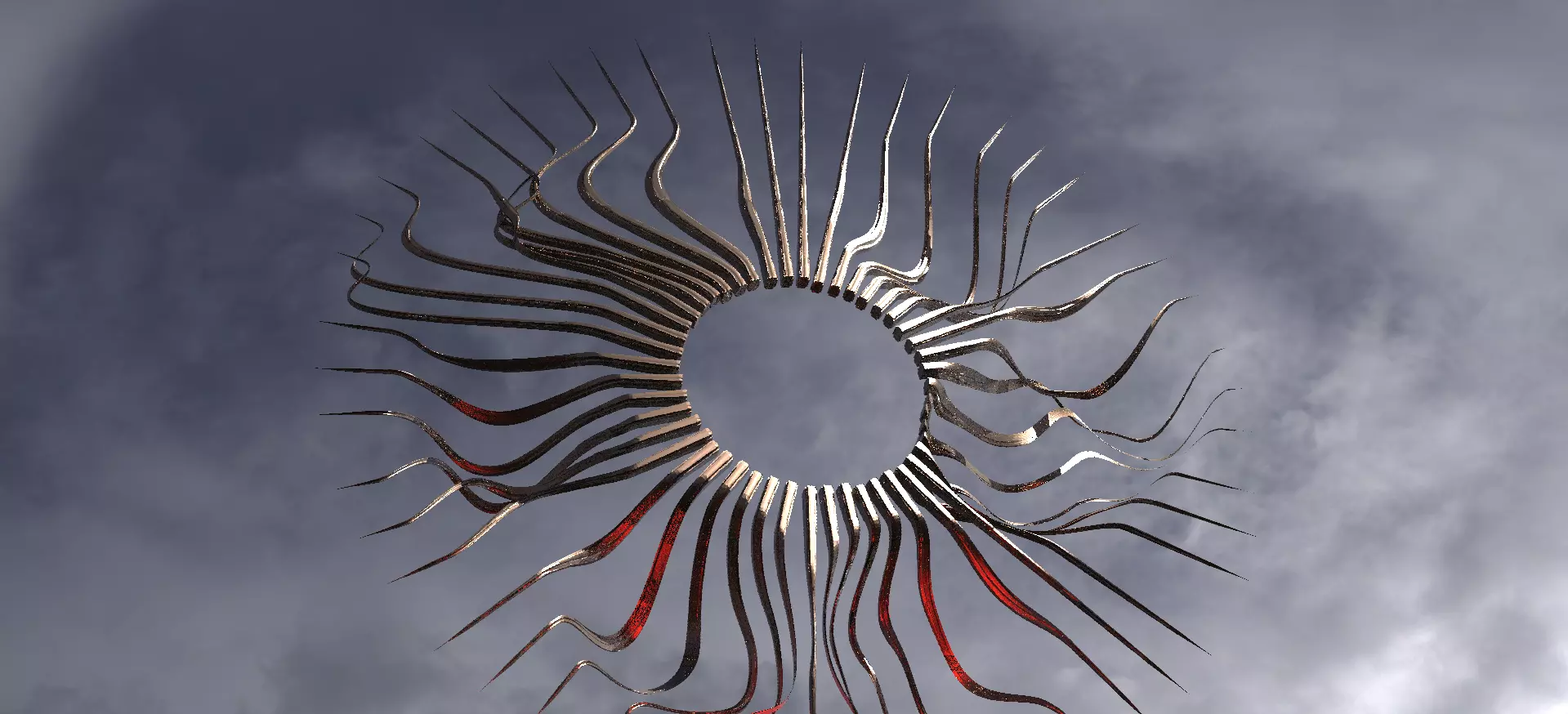 Golden Angel Sun Ring  3D model_0