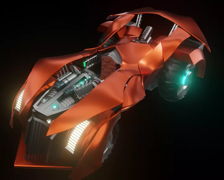 Sci Fi racing vehicle Low-poly 3D model