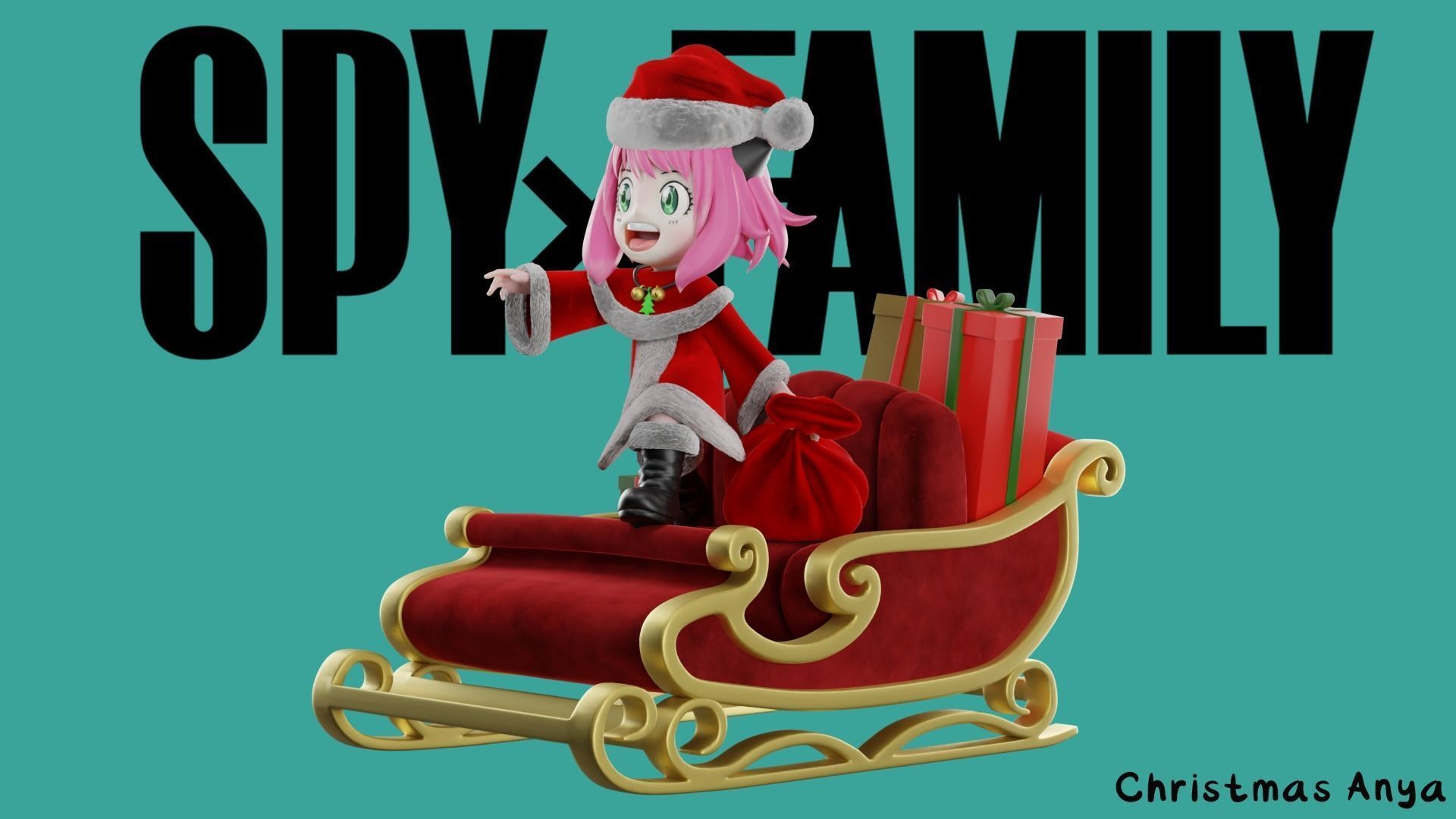Christmas Anya Forger - SPY x FAMILY 3D print model_1
