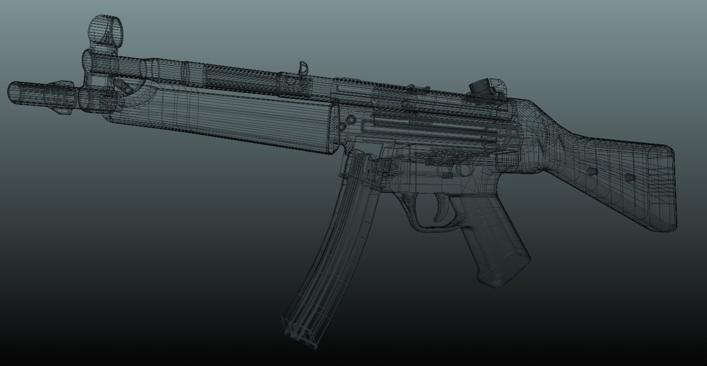 MP-5 MP5 SMG 3D model_4