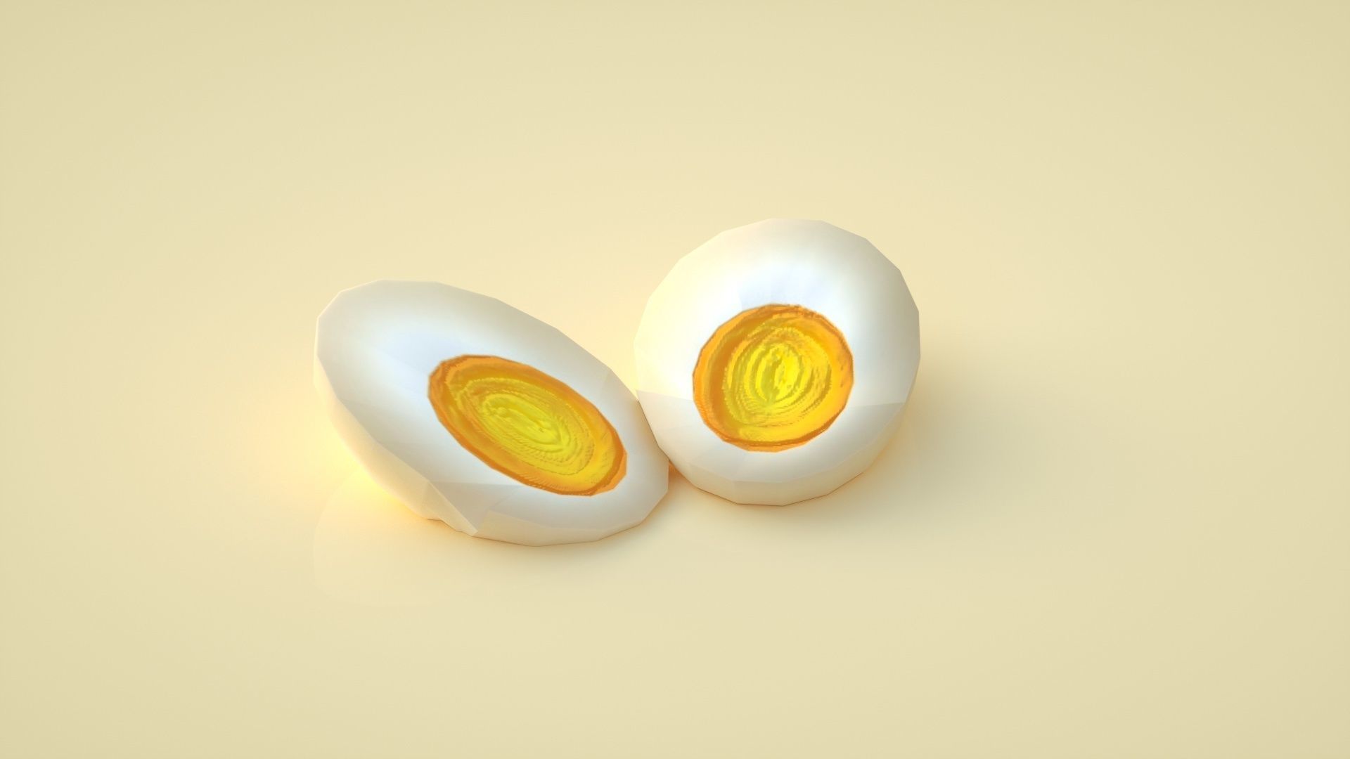  egg yolk half egg runny egg 3D model_1