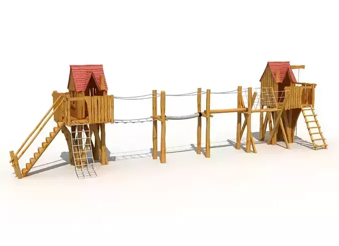 Children outdoor wooden house playground equipment