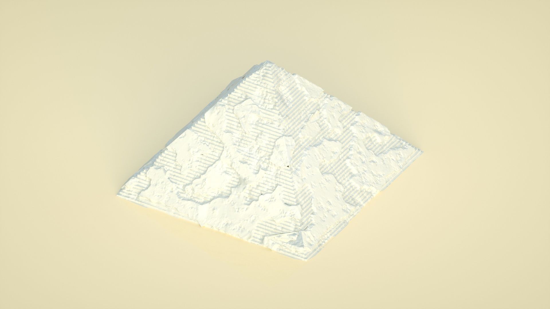 egyptian pyramid cubic cone desertification 3D model_1