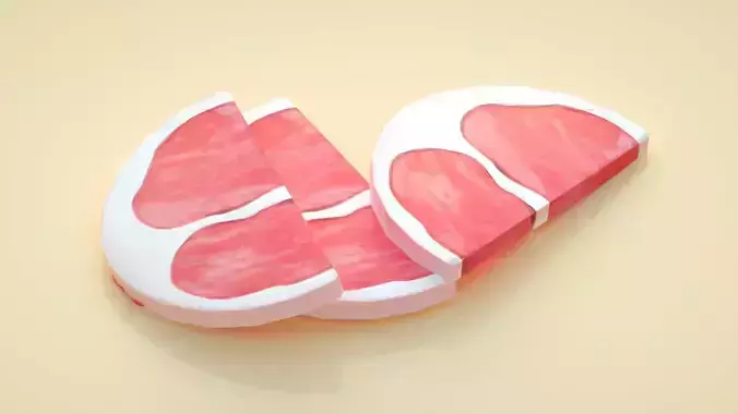 cartoon beef raw beef sirloin 3D model