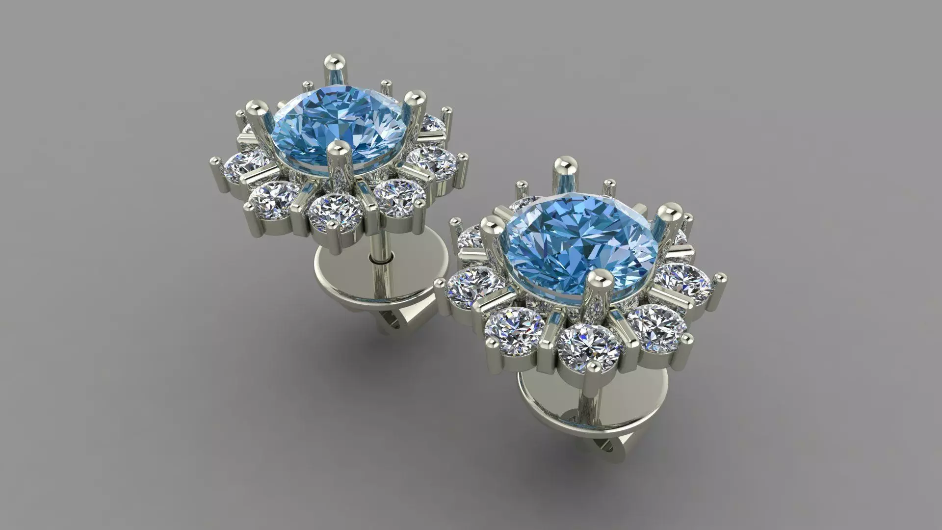 EARRING topaz stud earrings Free 3D print model_0