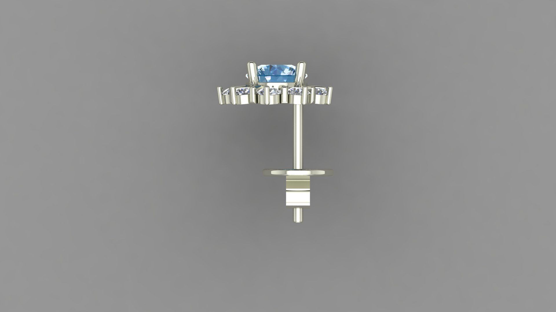EARRING topaz stud earrings Free 3D print model_3