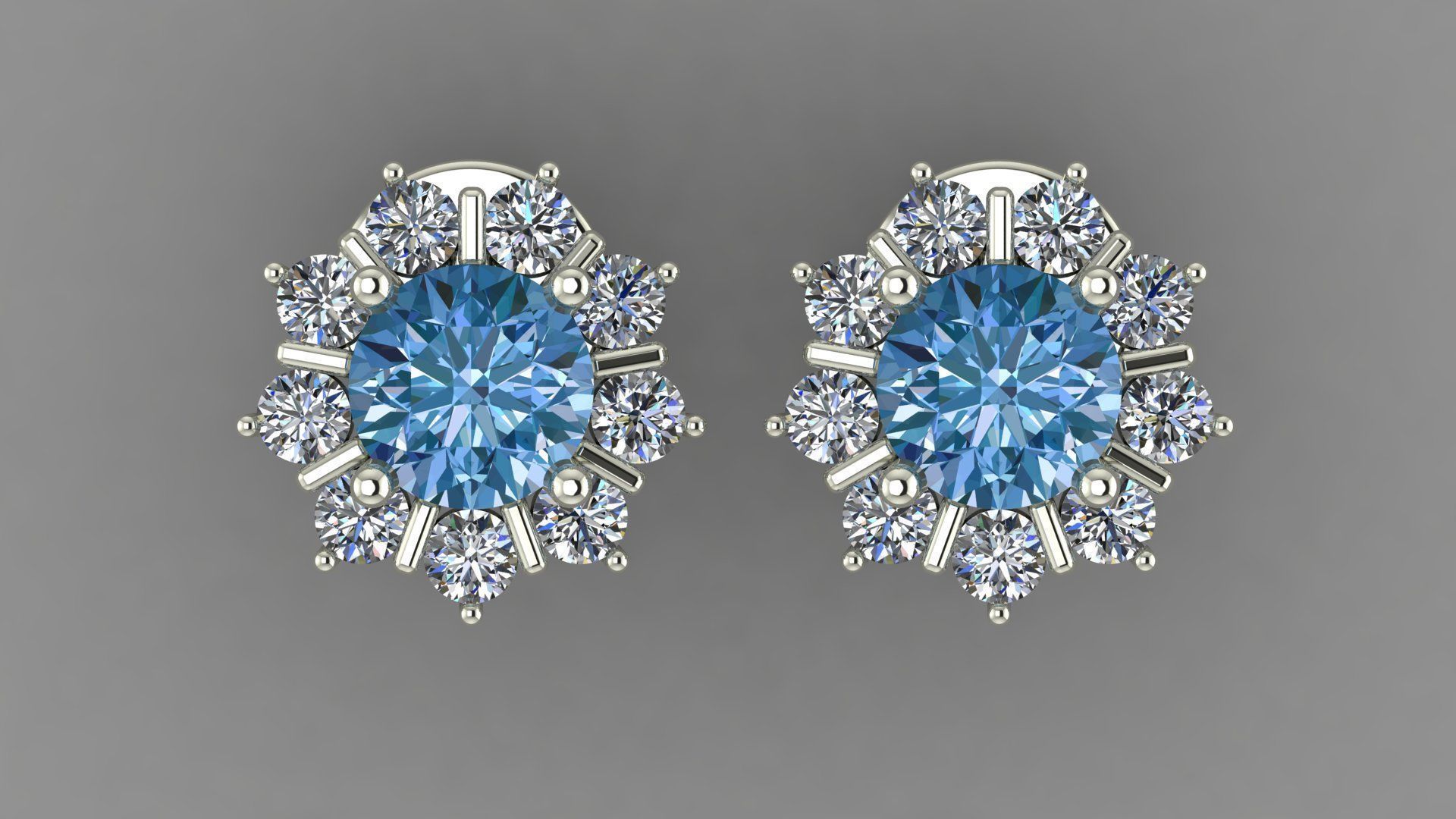 EARRING topaz stud earrings Free 3D print model_1