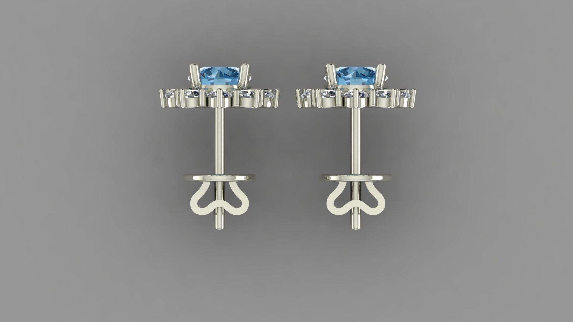 EARRING topaz stud earrings Free 3D print model_2