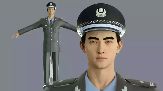 chinese police officer big brother 3D model