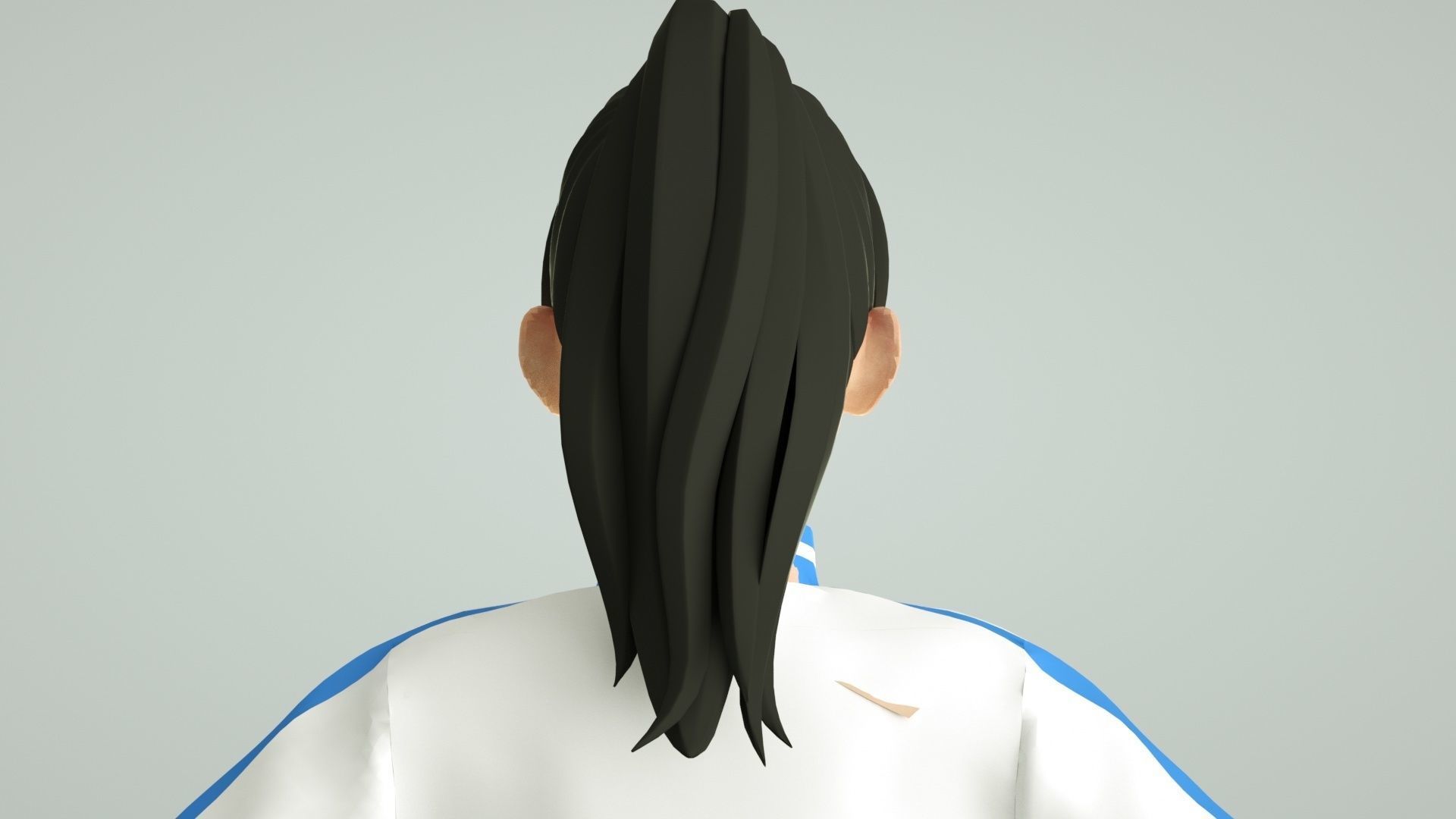 Chinese middle school student cartoon female student 3D model_9